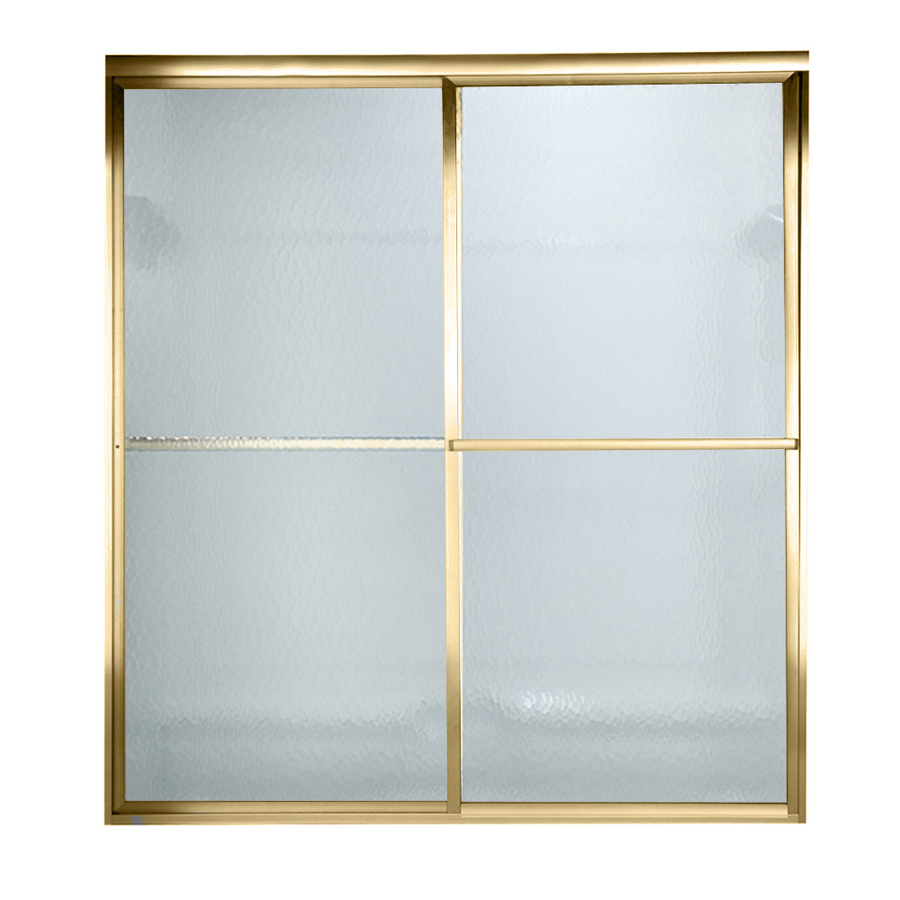 American Standard 44 in to 46 in W x 64 1/2 in H Polished Brass Sliding Shower Door