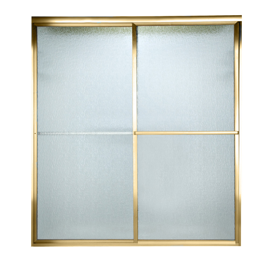 American Standard 46 in to 48 in W x 64 1/2 in H Polished Brass Sliding Shower Door