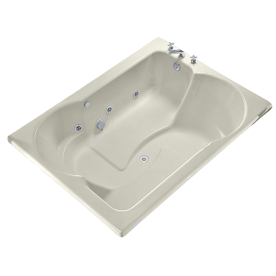 American Standard Free Spirit 72 in L x 54 in W x 23.25 in H Linen Rectangular Whirlpool Tub