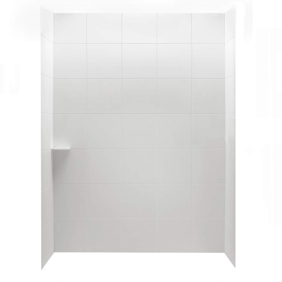 American Standard Ciencia 30 in W x 60 in D x 72 in H Soft White Acrylic Shower Wall Surround Side and Back Panels