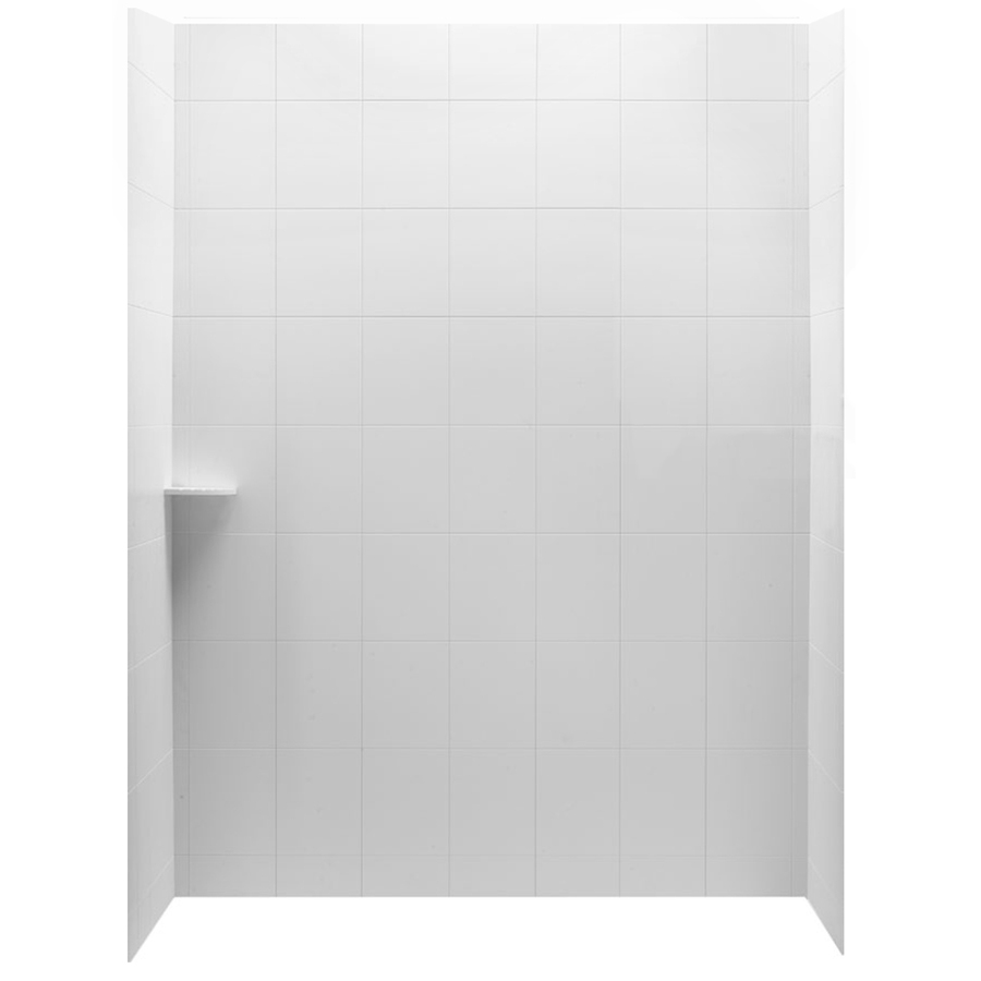 American Standard Ciencia 30 in W x 60 in D x 72 in H Soft White Acrylic Shower Wall Surround Side and Back Panels