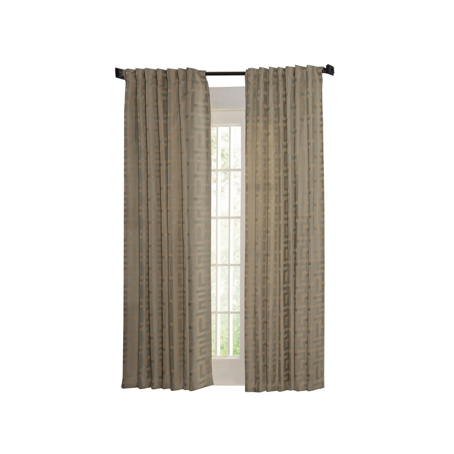 allen + roth Tafford 84 in Mineral Polyester Back Tab Single Curtain Panel