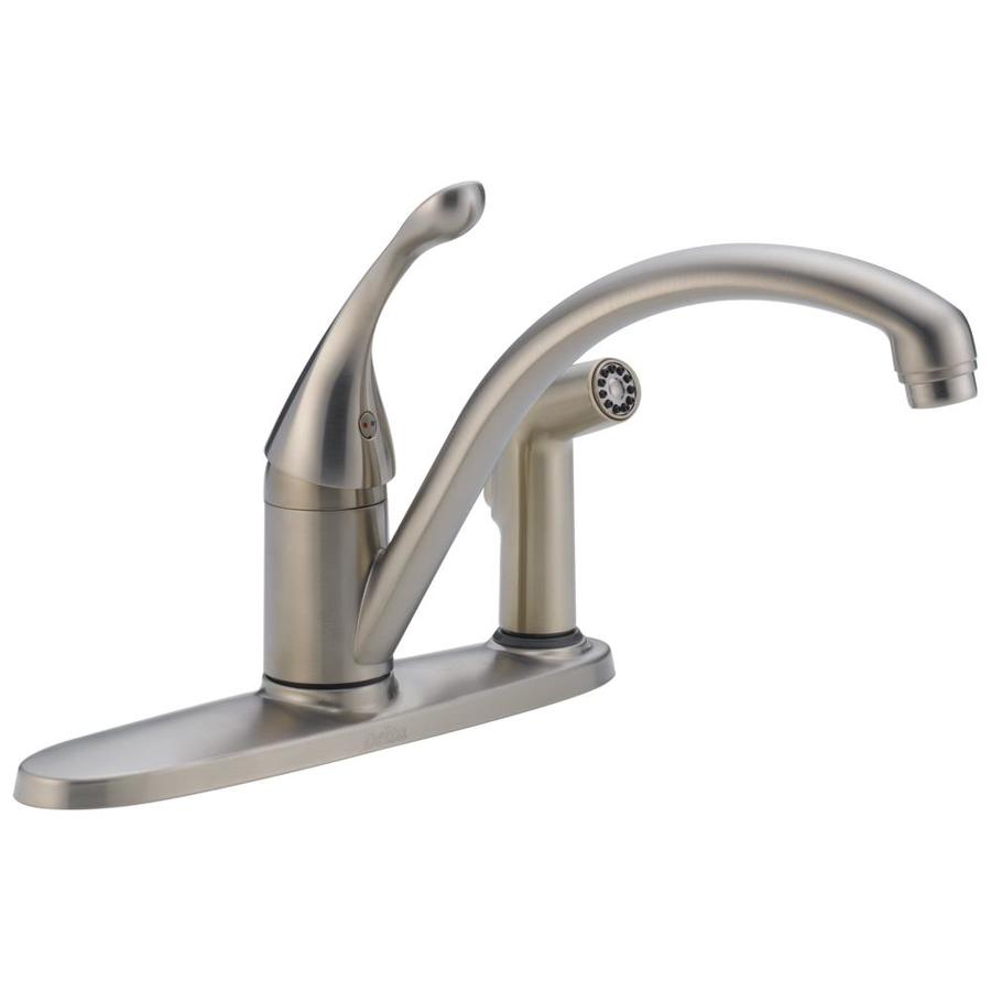 Delta Collins Stainless 1 Handle Low Arc Kitchen Faucet with Side Spray