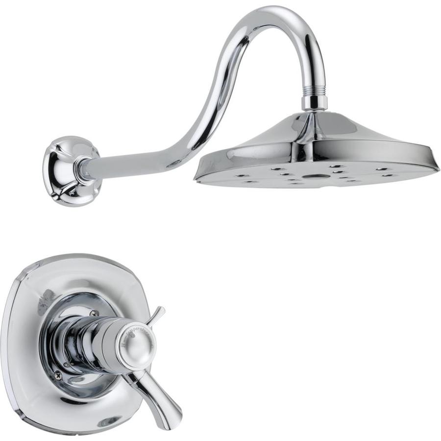 Delta Addison Chrome 1 Handle Shower Faucet Trim Kit with Rain Showerhead