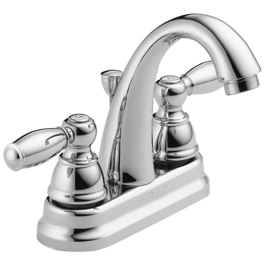 Peerless Apex Chrome 2-Handle 4-in Centerset WaterSense Bathroom Sink Faucet with Drain and Deck Plate | P299696LF