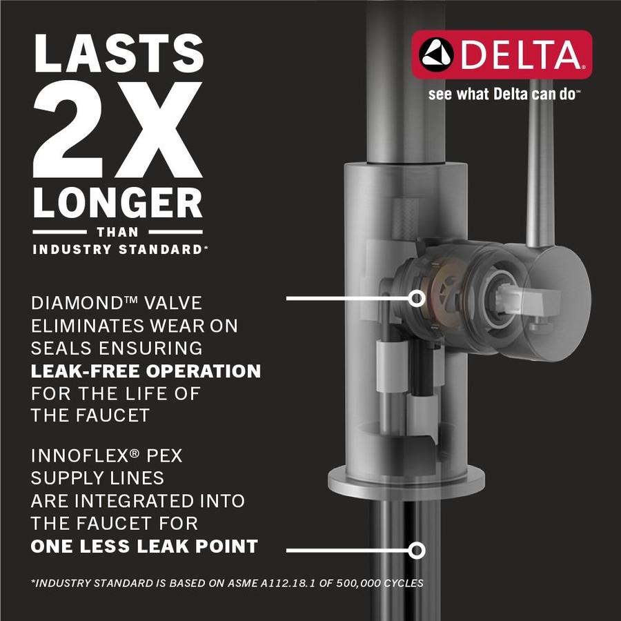 Delta Essa Arctic Stainless 1 Handle Deck Mount Pull Down