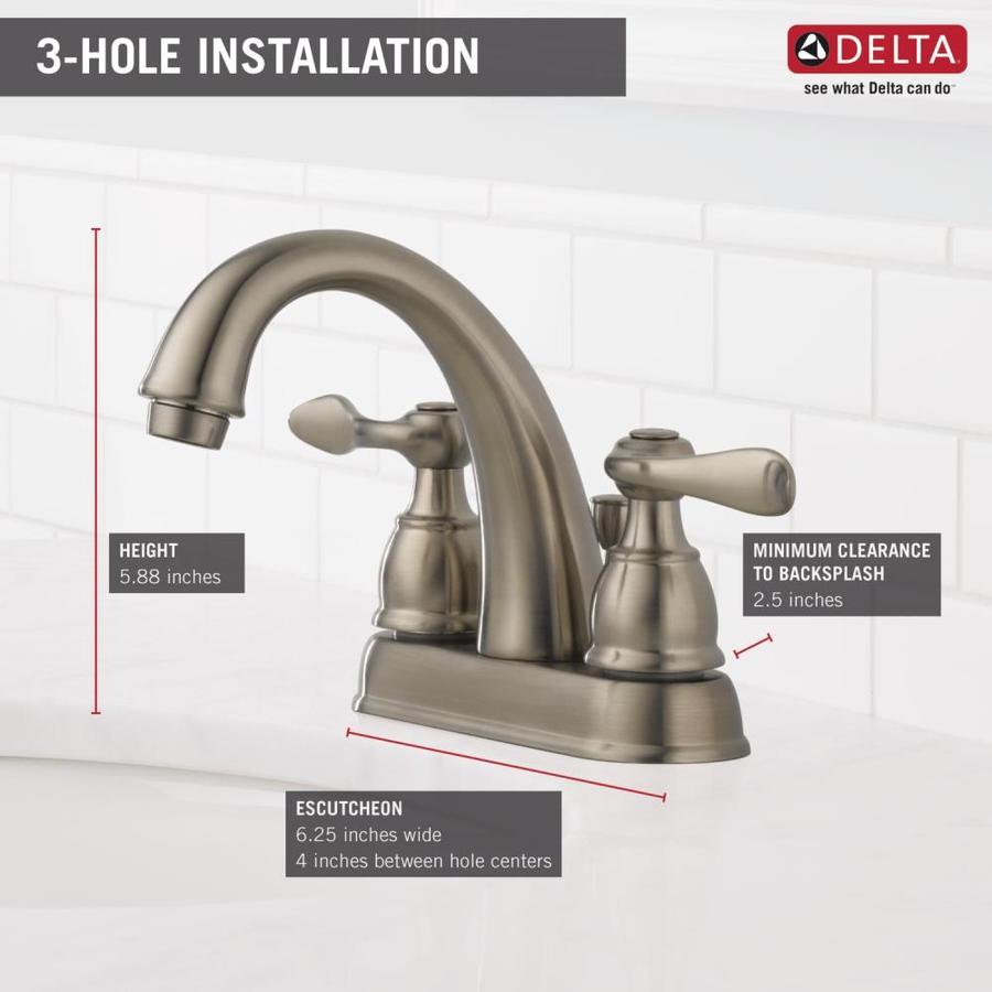 Delta Windemere Brushed Nickel 2 Handle 4 In Centerset Watersense Delta Windemere Brushed Nickel 2 Handle