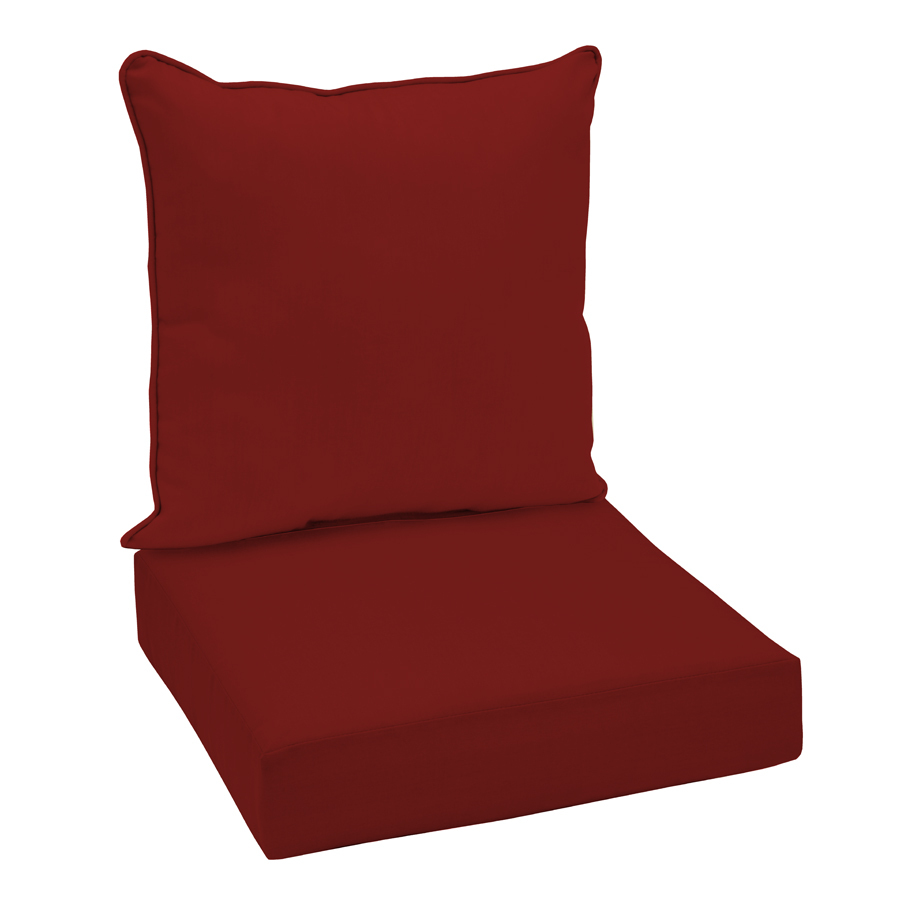 Garden Treasures Red Glenlee Red Solid Cushion For Deep Seat Chair
