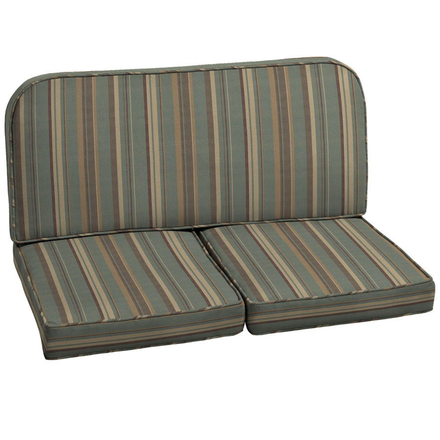 42 in L x 40.25 in W Stripe Spa Blue Loveseat Cushion