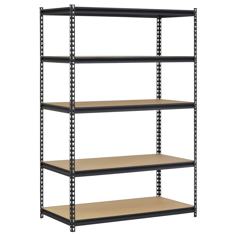 edsal Muscle Rack 24-in D x 48-in W x 72-in H 5-Tier Steel Utility Shelving Unit Rubber in Black | UR245P-BLK