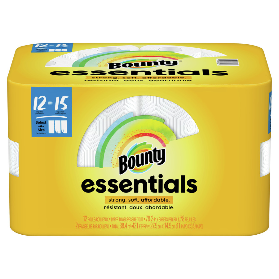 Bounty Essentials Large 12-Count Paper Towels in White | 3700075720