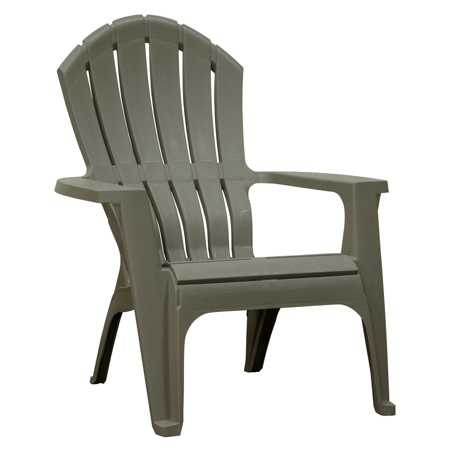 Adams Manufacturing RealComfort Stackable Gray Plastic Frame Stationary Adirondack Chair(s) with Solid Seat | 8371-13-3900