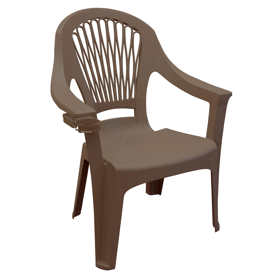 garden treasures pelham bay stackable steel dining chair with tan sling seat