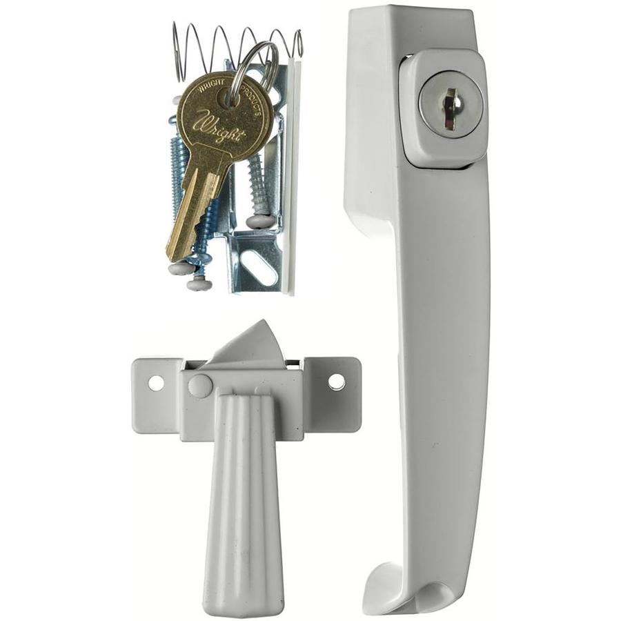 WRIGHT PRODUCTS 3.5 in Keyed Pewter Screen Door and Storm Door Push Button Latch