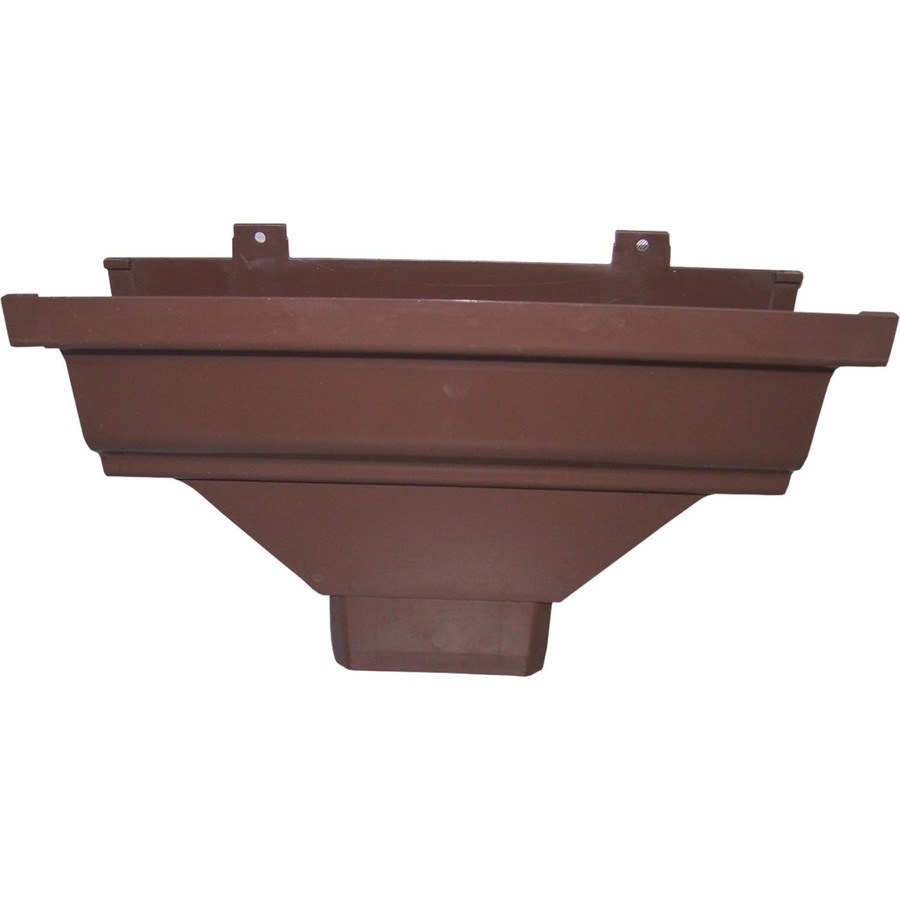 Genova 4 7/8 in Brown Vinyl Severe Weather Gutter 3 in x 4 in Vinyl Drop Outlet