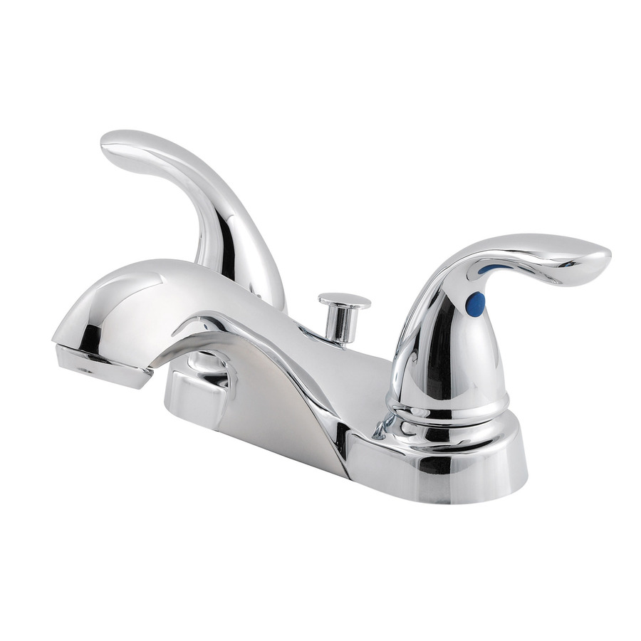 Pfister Pfirst Polished Chrome 2 Handle 4 in Centerset WaterSense Bathroom Faucet (Drain Included)