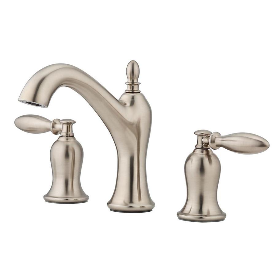 Pfister Arlington Brushed Nickel 2 Handle Widespread WaterSense Bathroom Faucet (Drain Included)