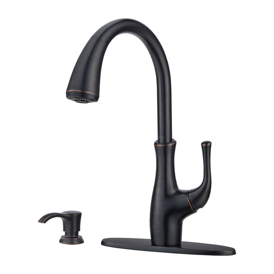 Pfister Vosa Tuscan Bronze 1 Handle Deck Mount Pull Down Kitchen
