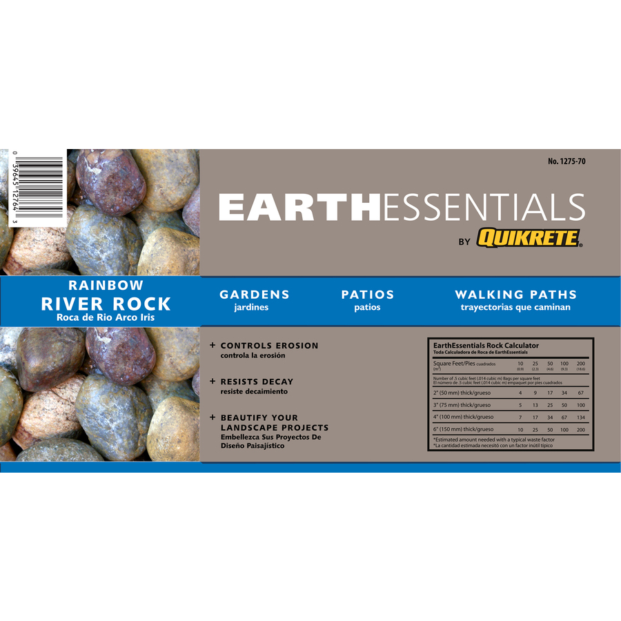 EARTHESSENTIALS BY QUIKRETE 0.5 cu ft Rainbow River Rock