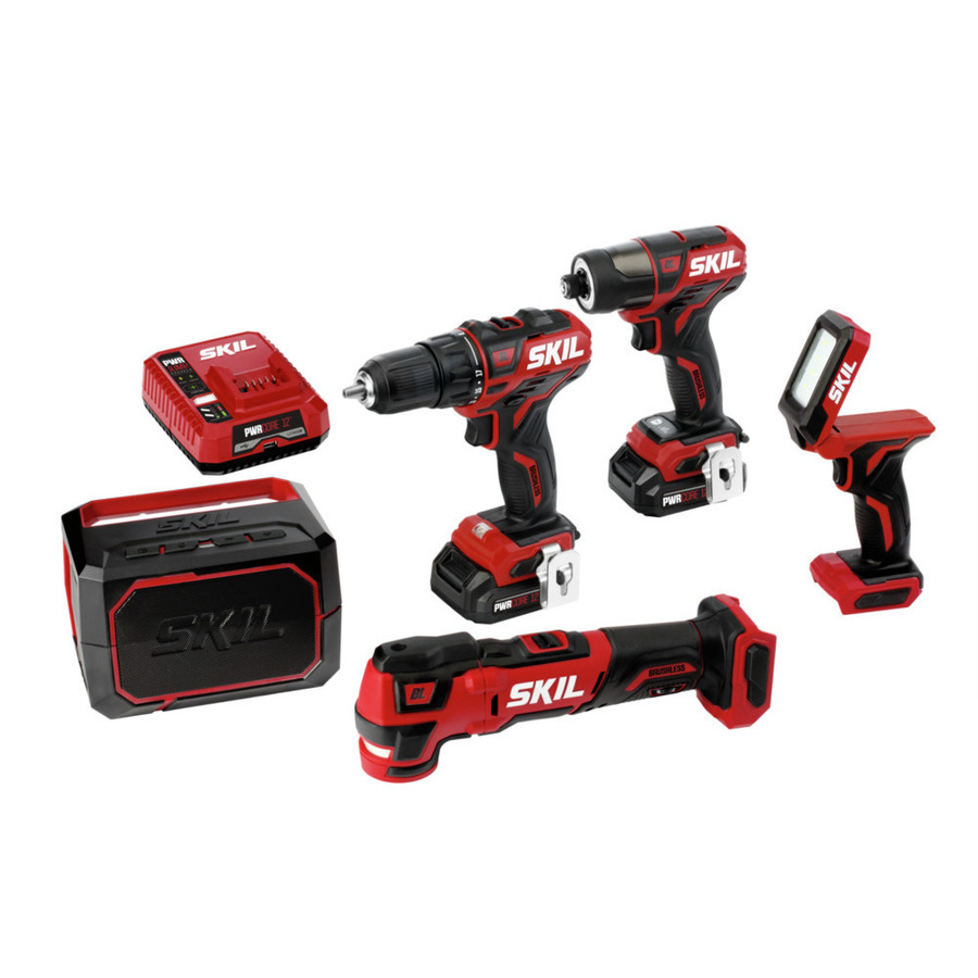 SKIL PWRCore 12 5-Tool 12-Volt Brushless Power Tool Combo Kit (Charger Included and 2-Batteries Included) | CB736801