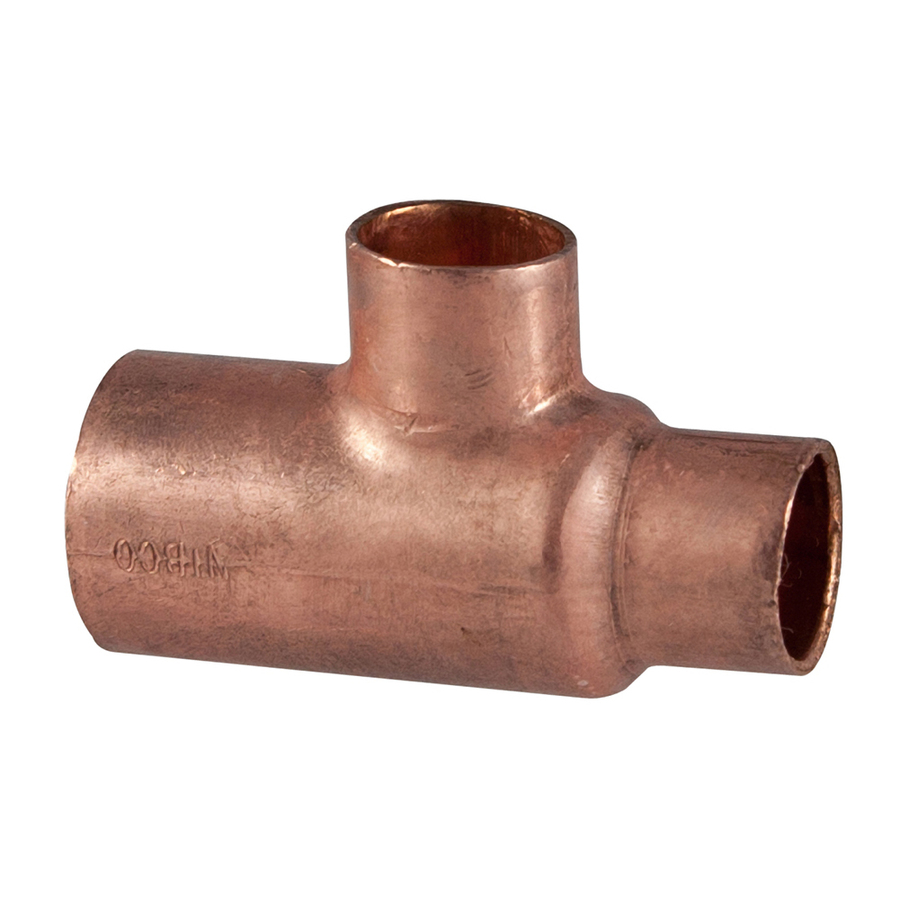 3/4 in x 1/2 in x 1/2 in Copper Slip Tee Fitting