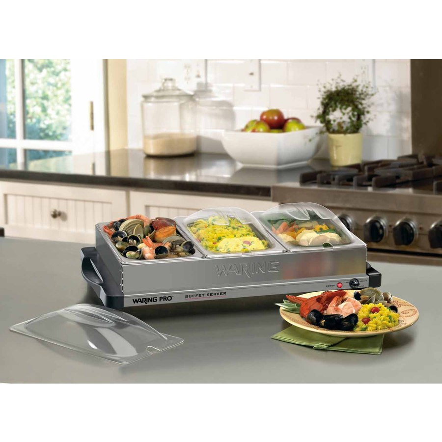 Waring 3-Station Electric Buffet Server/Warming Tray Combination at  