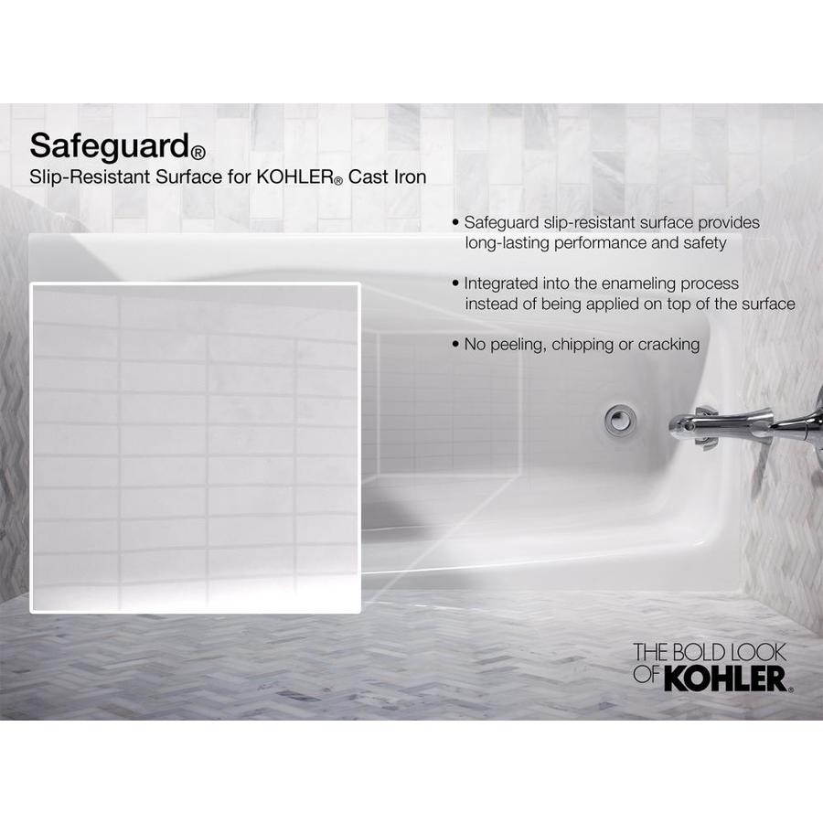Kohler Tea For Two 32 In W X 60 In L White Cast Iron Rectangular Reversible Drain Drop In Bathtub In The Bathtubs Department At Lowes Com