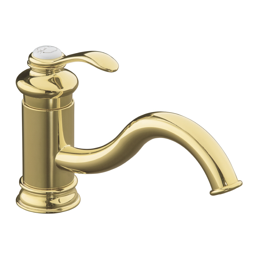 KOHLER Fairfax Vibrant Polished Brass Low Arc Kitchen Faucet