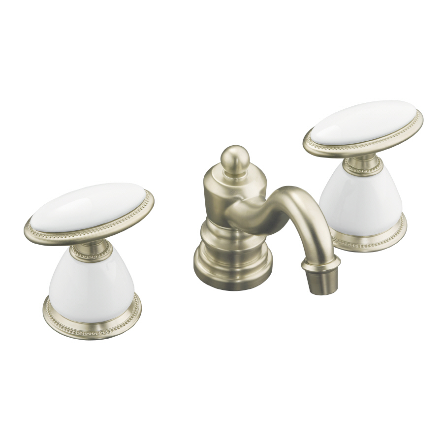 KOHLER Antique Vibrant Brushed Nickel 2 Handle Widespread Bathroom Sink Faucet (Drain Included)