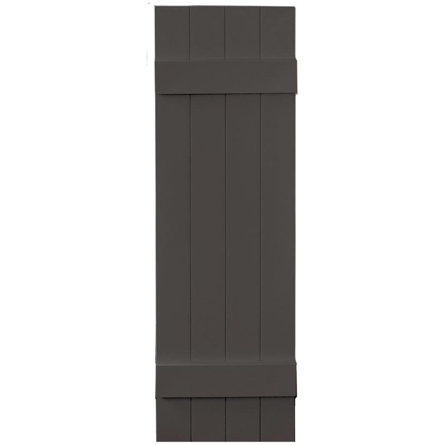 Vantage 2 Pack Charcoal Grey Board and Batten Vinyl Exterior Shutters (Common 14 in x 47 in; Actual 13.875 in x 46.875 in)