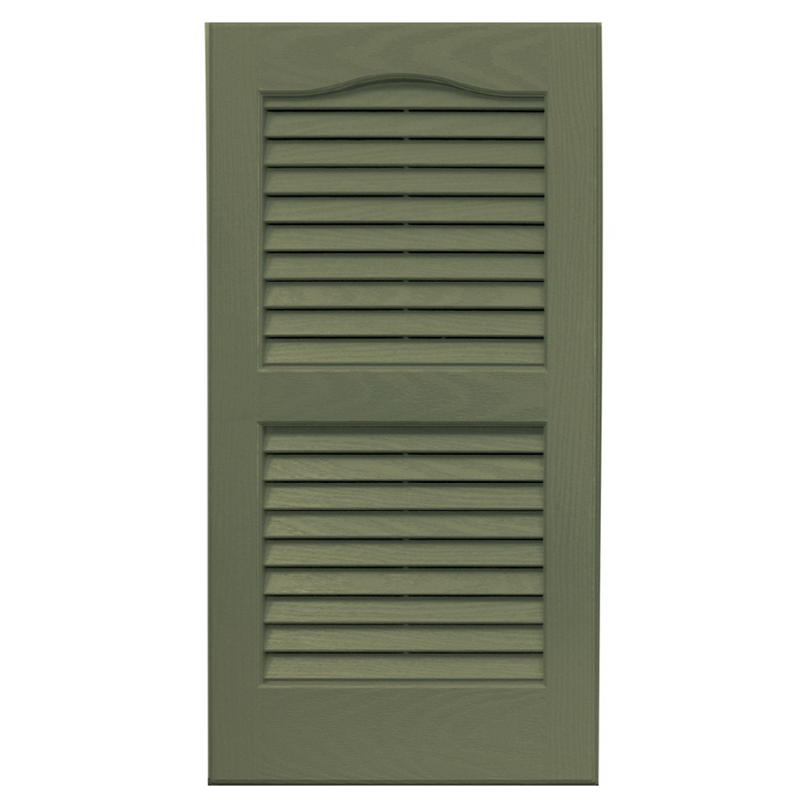 Vantage 2 Pack Colonial Green Louvered Vinyl Exterior Shutters (Common 27 in x 14 in; Actual 26.68 in x 13.875 in)