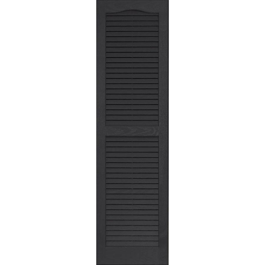 Vantage Black Louvered Vinyl Exterior Shutter (Common 50.625 in x 13.875 in; Actual 50.625 in x 13.875 in)