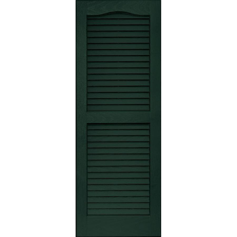 Vantage 2 Pack Midnight Green Louvered Vinyl Exterior Shutters (Common 39 in x 14 in; Actual 38.68 in x 13.875 in)