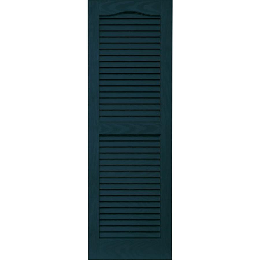 Vantage 2 Pack Indigo Blue Louvered Vinyl Exterior Shutters (Common 43 in x 14 in; Actual 42.68 in x 13.875 in)