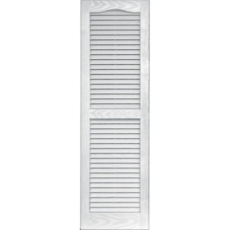 Vantage 2 Pack White Louvered Vinyl Exterior Shutters (Common 47 in x 14 in; Actual 46.68 in x 13.875 in)