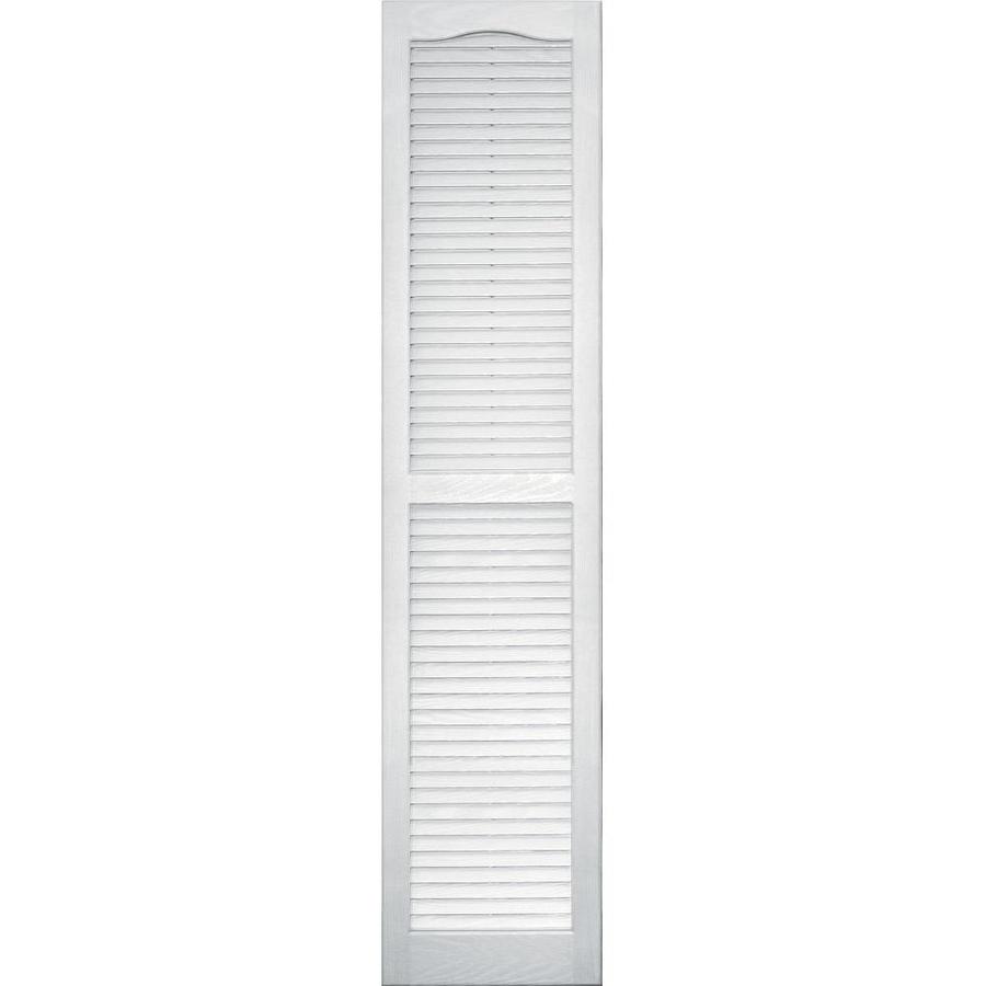 Vantage 2 Pack White Louvered Vinyl Exterior Shutters (Common 63 in x 14 in; Actual 62.5 in x 13.875 in)