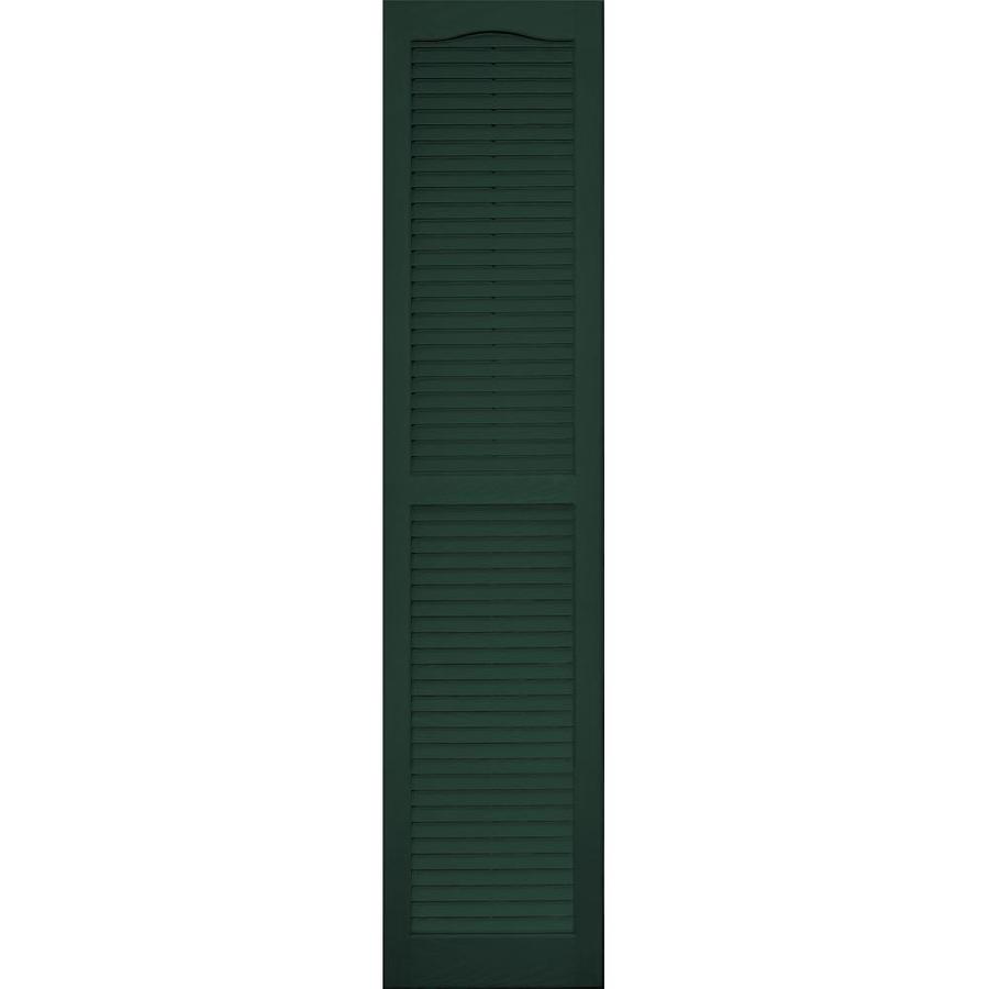 Vantage 2 Pack Midnight Green Louvered Vinyl Exterior Shutters (Common 63 in x 14 in; Actual 62.5 in x 13.875 in)