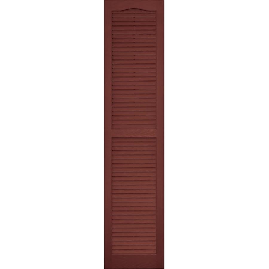 Vantage 2 Pack Cambridge Red Louvered Vinyl Exterior Shutters (Common 63 in x 14 in; Actual 62.5 in x 13.875 in)