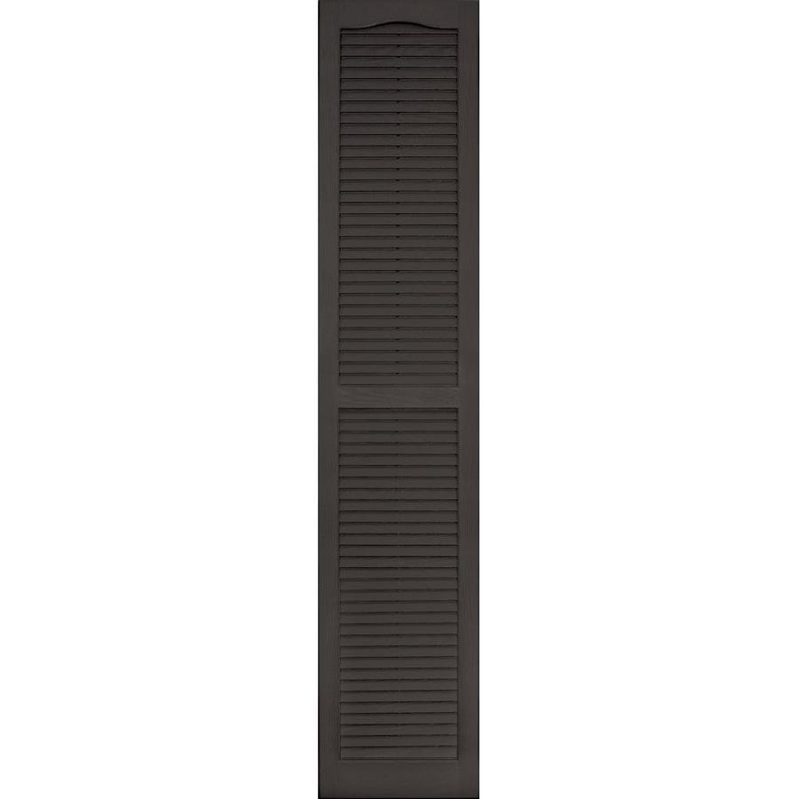 Vantage 2 Pack Charcoal Gray Louvered Vinyl Exterior Shutters (Common 71 in x 14 in; Actual 70.625 in x 13.875 in)