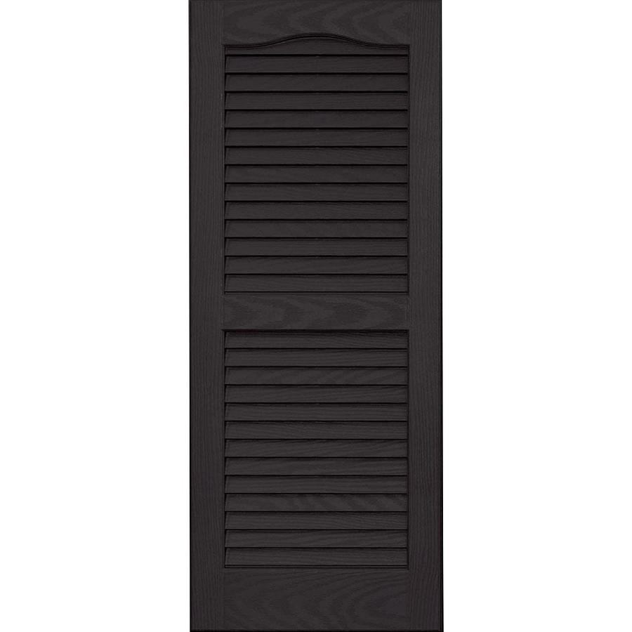 Vantage 2 Pack Black Louvered Vinyl Exterior Shutters (Common 26.68 in x 13.875 in; Actual 26.68 in x 13.875 in)