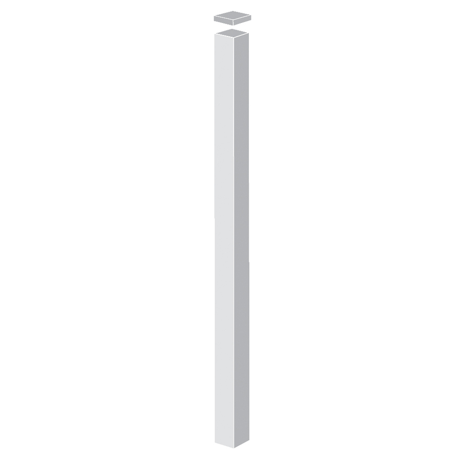 Barrette White Aluminum Pyramid Cap Fence Post (Common 8 ft 10 in; Actual 8 ft 10 in)