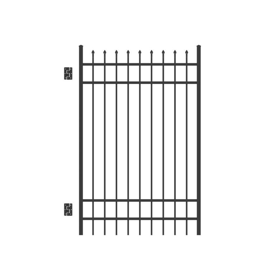 FREEDOM Black Aluminum Fence Gate (Common 72 in x 48 in; Actual 73 in x 48 in)