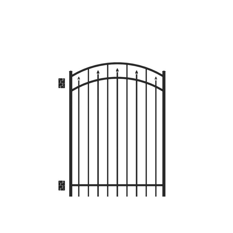 FREEDOM Black Aluminum Fence Gate (Common 60 in x 48 in; Actual 65.50 in x 48 in)