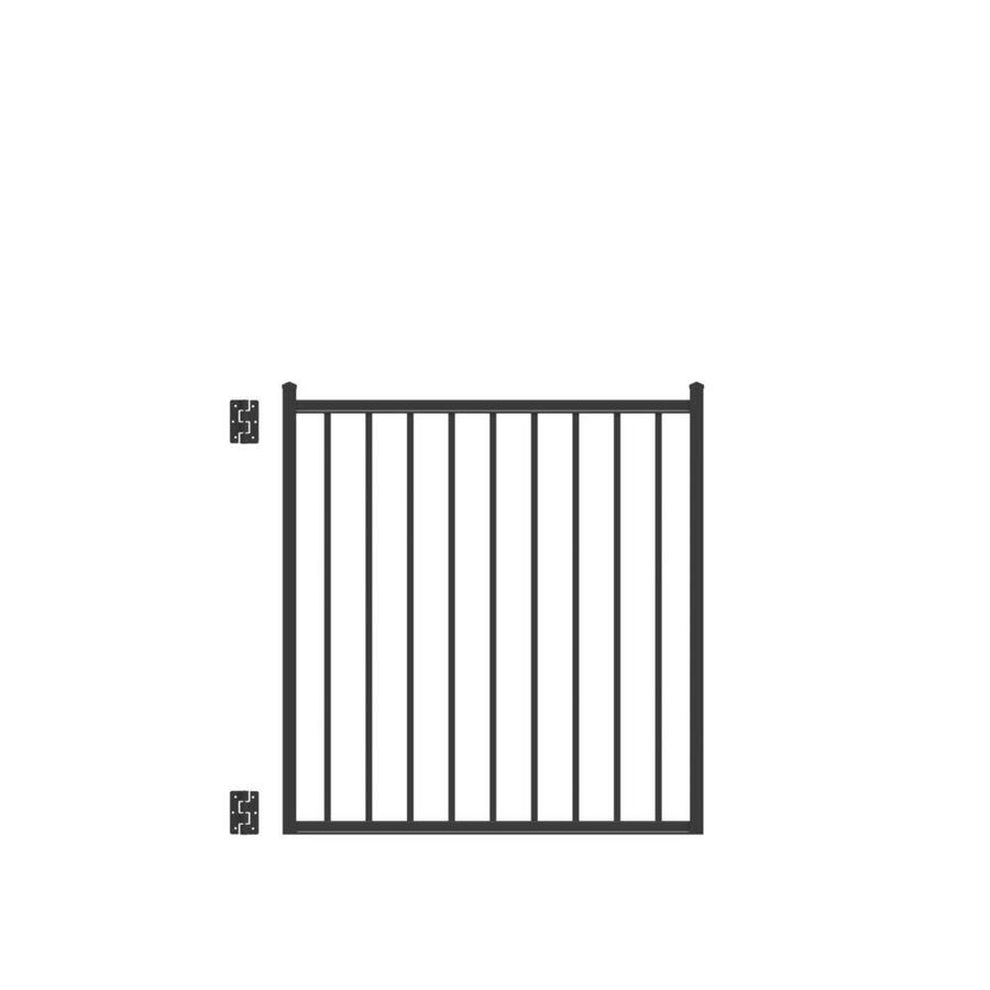 FREEDOM Black Aluminum Fence Gate (Common 48 in x 48 in; Actual 53 in x 48 in)