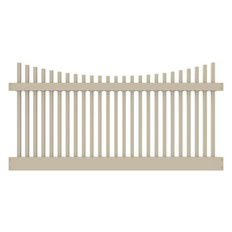 Barrette Elite Keswick Scallop Sand Scalloped Picket Vinyl Fence Panel (Common 48 in x 8 ft; Actual 48 in x 7.58 ft)