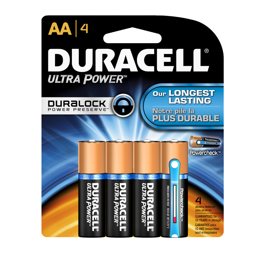 Duracell 4 Pack AA Alkaline Batteries