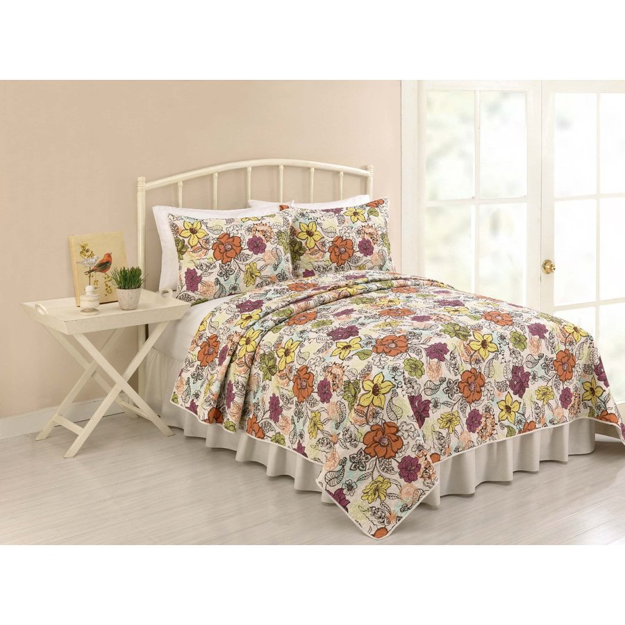 Modern Heirloom Ginger 3 Piece Multicolor King Quilt Set