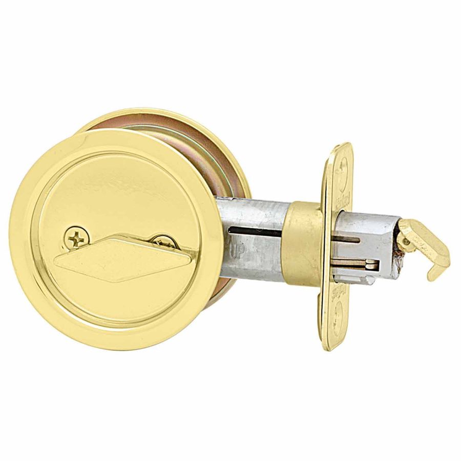 Kwikset 2 1/8 in Brass Privacy Pocket Door Pull