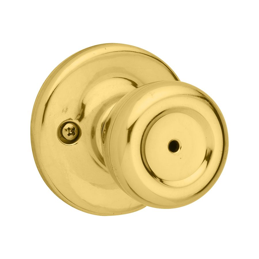 Kwikset Mobile Polished Brass Round Turn Lock Residential Privacy Door Knob
