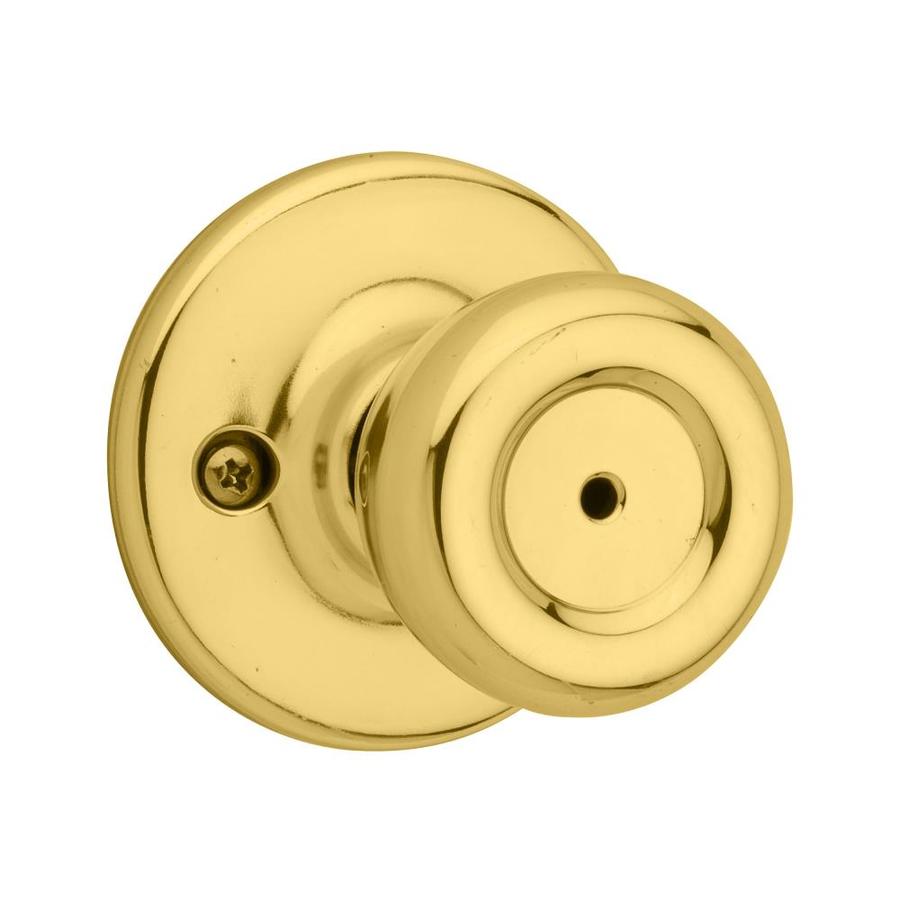 Kwikset Tylo Polished Brass Round Turn Lock Residential Privacy Door Knob